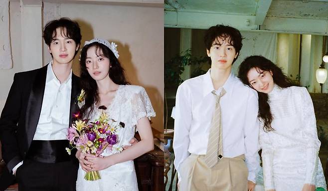 배우 장동윤과 예비신부 김승윤이 결혼식을 앞두고 웨딩화보를 공개하며 서로를 향한 애정을 드러냈다. 장동윤 SNS