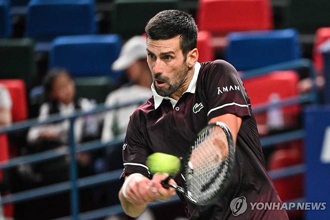9일(현지시간) 상하이 마스터스 단식 2회전에 나선 노바크 조코비치 [AFP=연합뉴스]