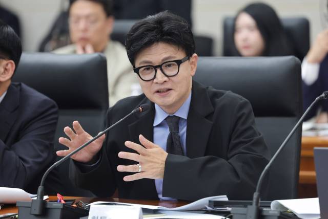 ▲무소속 한동훈 의원이 7일 서울 종로구 남북회담본부에서 열린 외교통일위원회 국정감사에서 정동영 통일부 장관에게 질의하고 있다. ⓒ연합뉴스