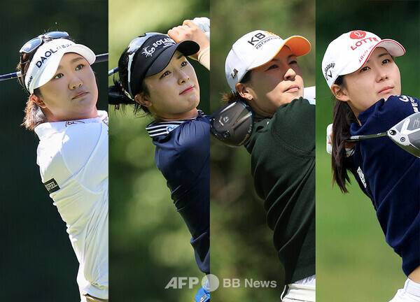 미국여자프로골프(LPGA) 투어에서 활약하는 유해란, 윤이나, 전인지, 황유민 프로. 사진제공=ⓒAFPBBNews = News1 (사진을 무단으로 사용하지 마십시오.)