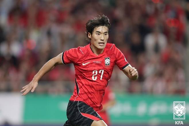 [서울=뉴시스]축구대표팀 신성 김민수. (사진=대한축구협회 제공)