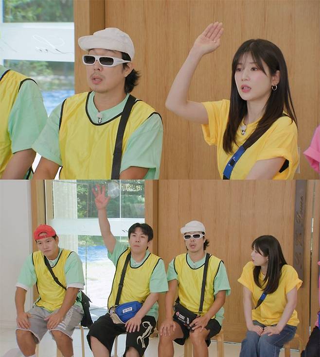그룹 에이핑크 초롱과 SBS '런닝맨' 멤버들의 모습. /사진=SBS '런닝맨'