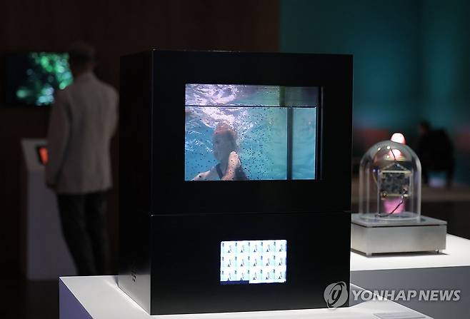 린 허쉬만 리슨 아시아 첫 미술관 개인전 (서울=연합뉴스) 류영석 기자 = 20일 서울 중구 서울시립미술관에서 열린 '린 허쉬만 리슨:나의 [나]들' 아시아 첫 미술관 개인전 프레스투어에 작품이 전시되어 있다.
    전시는 오는 21일부터 2027년 2월 21일까지 개최한다. 2026.10.20 ondol@yna.co.kr