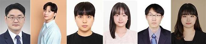 왼쪽부터 숭실대학교 최대선 교수, 김동현 박사과정생, 김승민 석사과정생, 김다인 학사과정생, 중앙대학교 권준석 교수, 홍진 박사과정생.