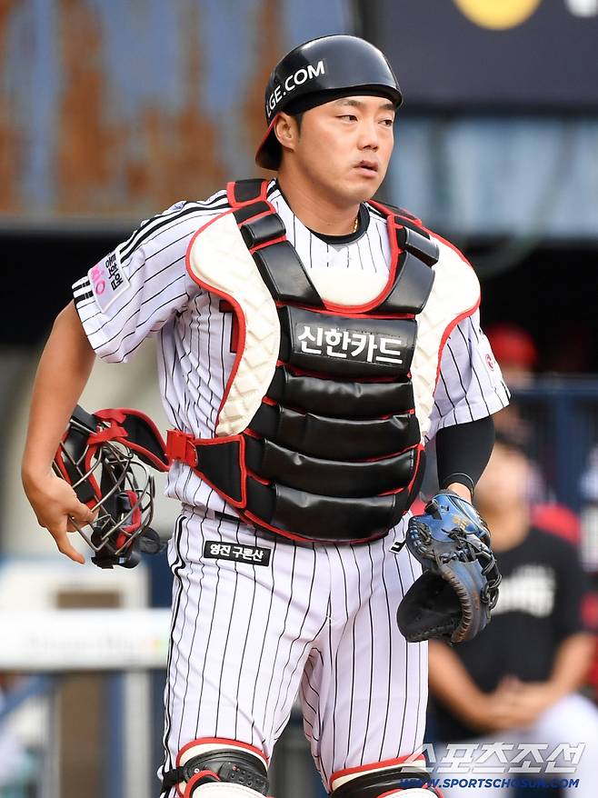 3일 잠실구장에서 열린 LG와 KIA의 경기. LG 포수 김민수가 수비를 하고 있다. 잠실=박재만 기자 pjm@sportschosun.com/2026.10.03/