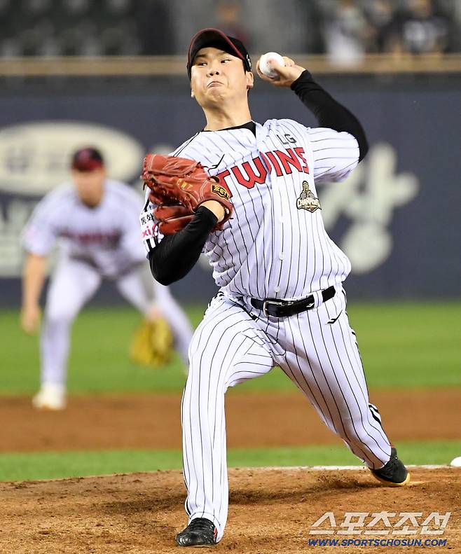 20일 잠실구장에서 열린 LG와 KT의 경기. LG 조원태가 역투하고 있다. 잠실=박재만 기자 pjm@sportschosun.com/2026.08.20/