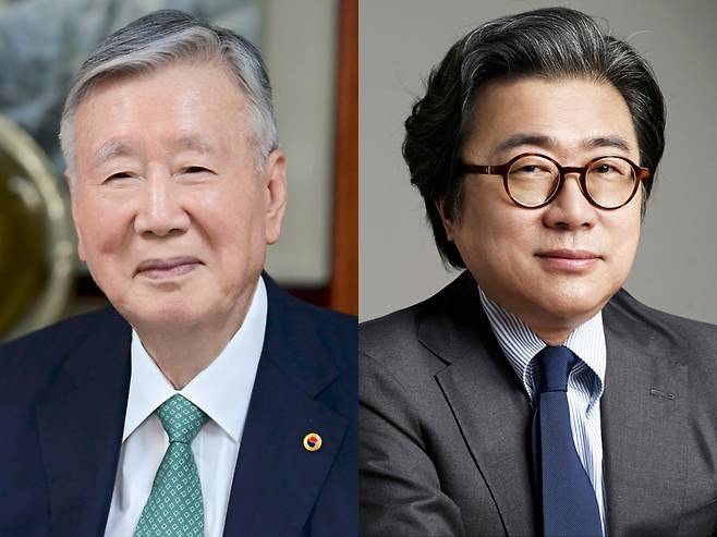 이중근 부영그룹 회장(왼쪽)과 조정호 메리츠 회장./뉴스1