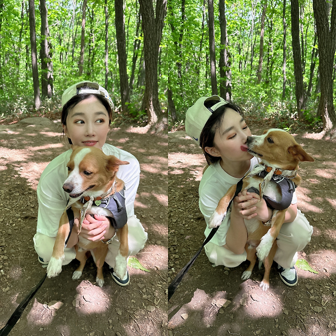 등산도 함께 갑니다. 집사와 함께라서 행복한 강아지 럭키의 모습이에요. 럭키 보호자 제공