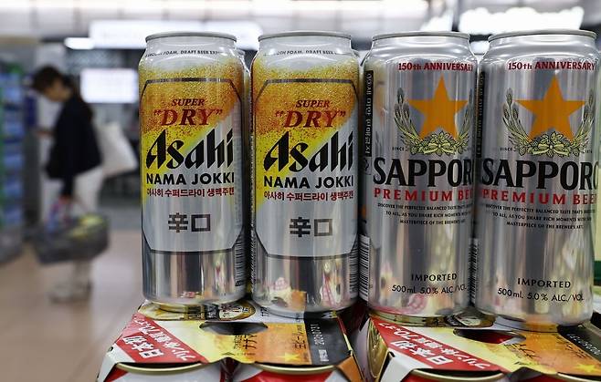 서울 시내 한 대형마트에 진열된 일본산 맥주 모습. /사진=뉴스1