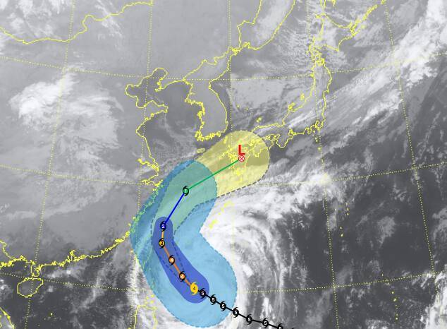 제30호 태풍 ‘참피’의 예상 경로. 기상청 제공