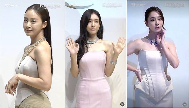 ▲ 주얼리 브랜드 행사장에 참석한 김태희, 안은진, 이민정.&nbsp; 출처 l 케이스타뉴스 계정.