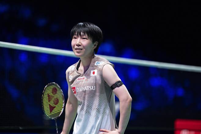 epa13313666 Akane Yamaguchi of Japan reacts during the women's singles final against  An Se Young of South Korea at the Denmark Open badminton tournament at SJF Bank Arena in Odense, Denmark 18 October 2026.  EPA/Frank Cilius  DENMARK OUT







<저작권자(c) 연합뉴스, 무단 전재-재배포, AI 학습 및 활용 금지>