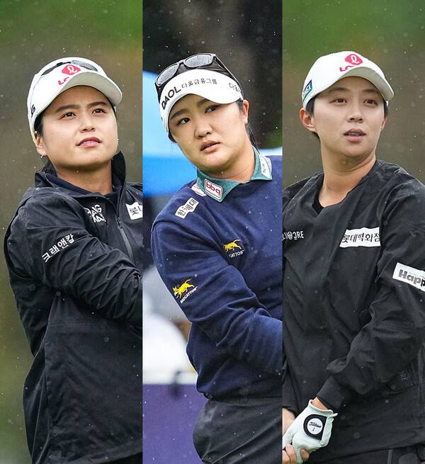 2026년 미국여자프로골프(LPGA) 투어 가을 아시안 스윙 BMW 레이디스 챔피언십 우승 경쟁에 뛰어들었던 최혜진, 유해란, 김효주 프로가 최종라운드에서 경기하는 모습이다. 사진제공=BMW 레이디스 챔피언십 대회 조직위원회. (사진을 무단으로 사용하지 마십시오.)