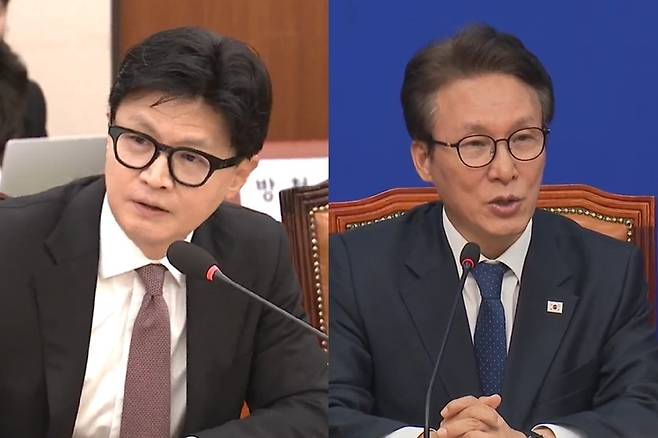 한동훈 무소속 의원, 김민석 더불어민주당 대표 / 사진 = MBN