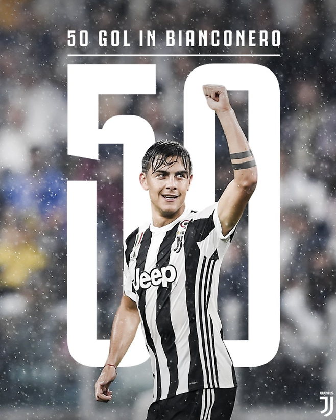 ▲ 유벤투스 유니폼을 입고 통산 50골을 기록한 디발라 ⓒ유벤투스 SNS