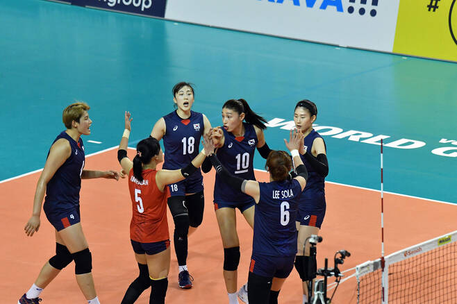 ▲ 한국 여자 배구 대표 팀 ⓒ FIVB 제공