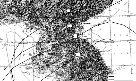 1969년 SR-71의 북한 정찰비행 경로. [출처=사진 벨레-페카 키비매키 트위터]