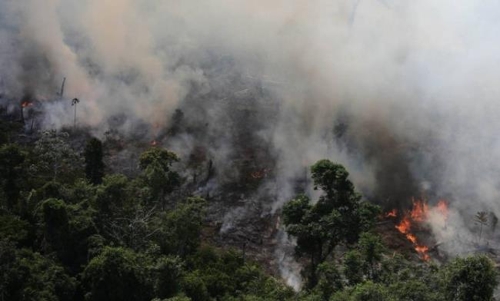 산불은 아마존 열대우림 파괴의 원인 가운데 하나로 지적된다. [브라질 일간지 글로부]