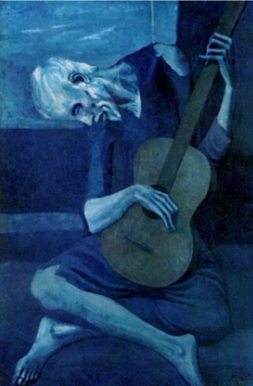 늙은 기타리스트 - The Old Guitarist. 1903. Oil on panel. Art Institute of Chicago, USA
