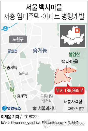 [그래픽] 서울 '마지막달동네' 백사마을, 저층 임대주택·아파트 병행개발