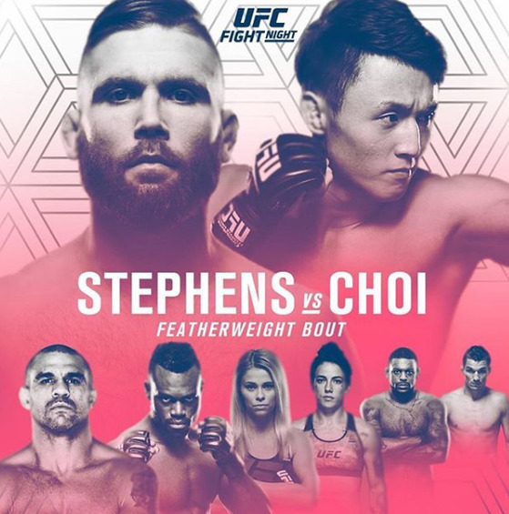 2018년 1월 15일 열리는 UFC 파이트 나이트 포스터. 최두호와 스티븐스의 경기는 메인이벤트로 열린다. [UFC]