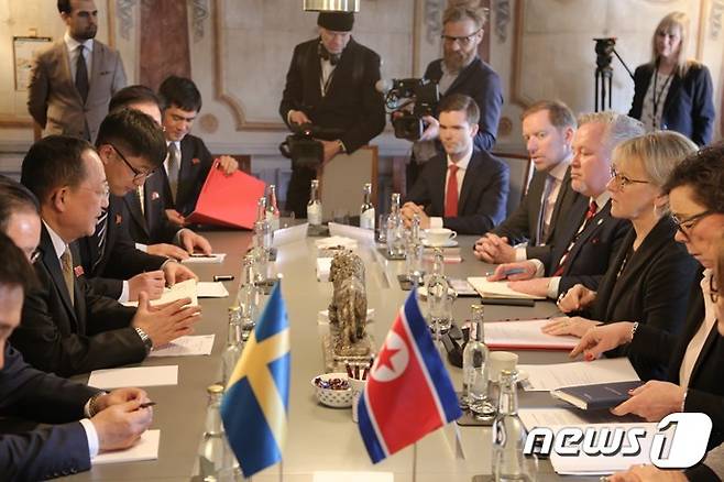 북한과 스웨덴의 15~17일(현지시간) 외교장관 회담 모습. (출처 : 스웨덴 외교부) © News1