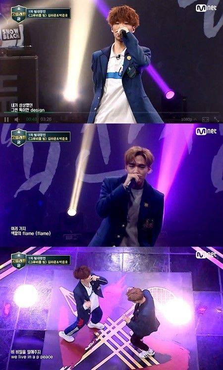 참가자 김하온, 박준호 / 사진=Mnet 예능프로그램 '고등래퍼2' 방송 캡처
