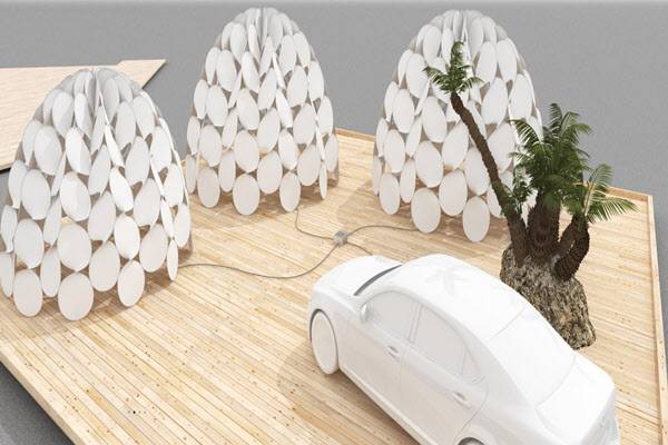 하이브리드 자동차에서 에너지를 얻는 주택. /서울디자인재단 제공