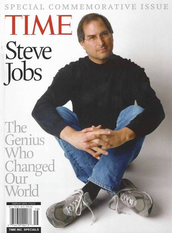 시사주간지 타임의 표지를 장식한 스티브 잡스. 어김없이 검정 터틀넥, 청바지, 뉴밸런스 운동화 차림이다.