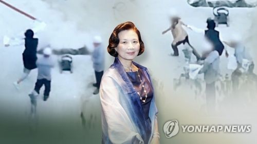'밀치고 던지고'…이번엔 이명희 추정 '갑질 영상' 공개(CG) [연합뉴스TV 제공]