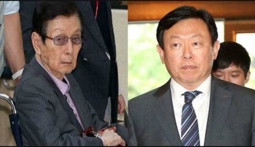 법원이 온전한 판단을 하기 어렵다며 신격호 명예회장에 대해 한정후견인 개시명령을 내린 점 등을 감안해 공정위는 신동빈(오른쪽) 회장을 롯데그룹 총수로 지정했다.