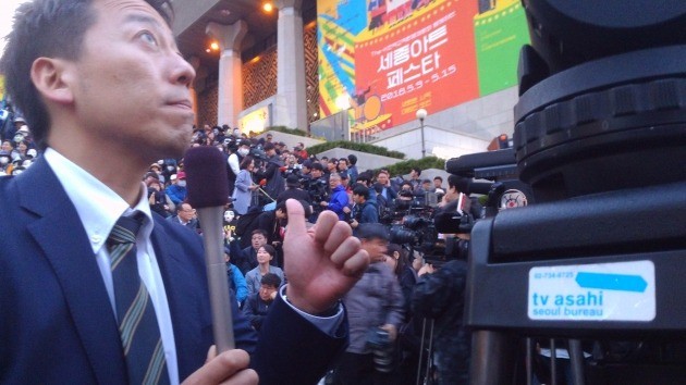 이날 집회에는 일본 아사히 TV에서도 취재를 나와 이번 대한항공 갑질 사태의 국제적 관심을 증명했다