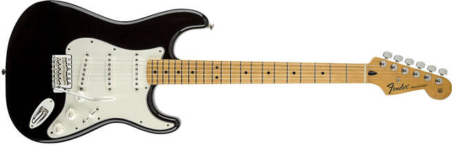 일렉트릭 기타의 명가 펜더의 대표 제품인 펜더 스트래토캐스터 기타.  깁슨 레스폴과 함께 기타 업계를 양분하다시피한 명 악기 중 하나다.  ⓒFender