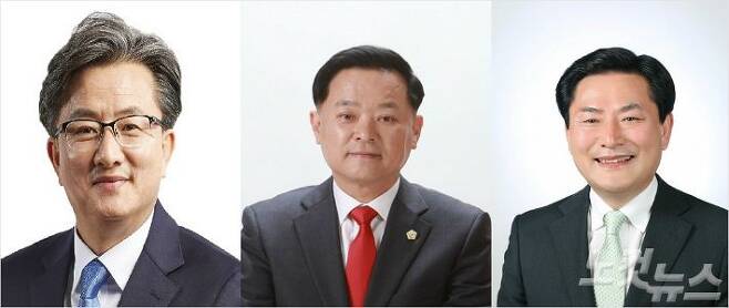 왼쪽부터 정용래 더불어민주당 후보, 권영진 자유한국당 후보, 심소명 바른미래당 후보.