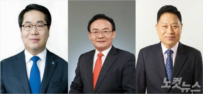 왼쪽부터 오세현 더불어민주당 후보, 이상욱 자유한국당 후보, 유기준 바른미래당 후보.