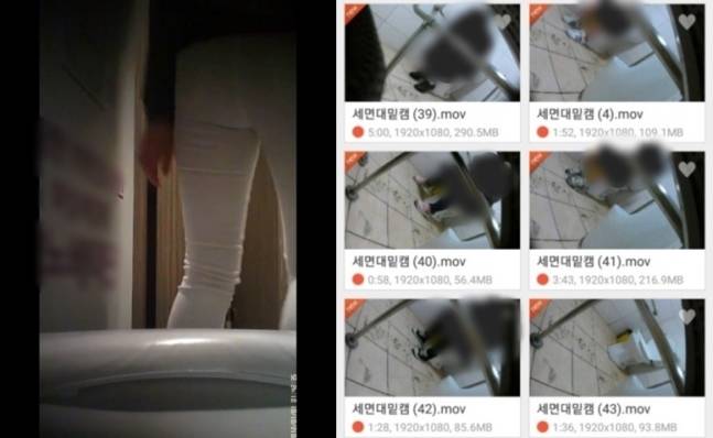 실제 인터넷에 올라와 많은 이들이 시청하고 있는 화장실 몰카 촬영본 예시 /사진=온라인 커뮤니티