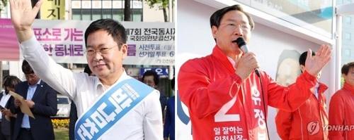 박남춘 후보와 유정복 후보 [연합뉴스 자료사진]