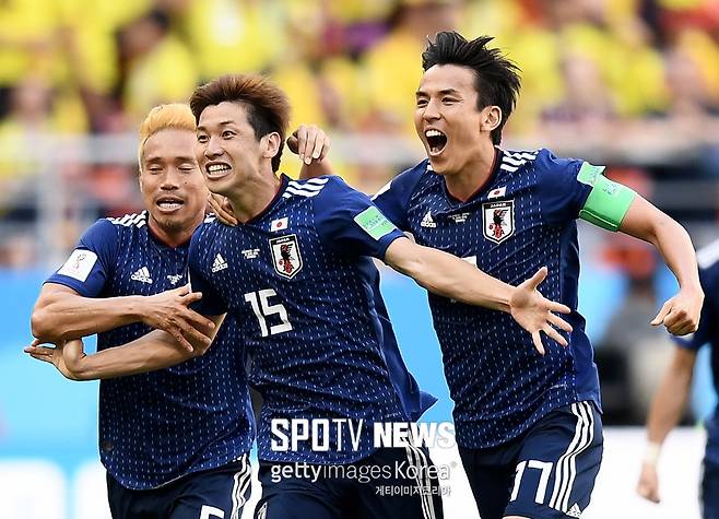 ▲ SARANSK, RUSSIA - JUNE 19: Gen Shoji of Japan celebrates after the 2018 FIFA World Cup Russia group H match between Colombia and Japan at Mordovia Arena on June 19, 2018 in Saransk, Russia. (Photo by Elsa/Getty Images)