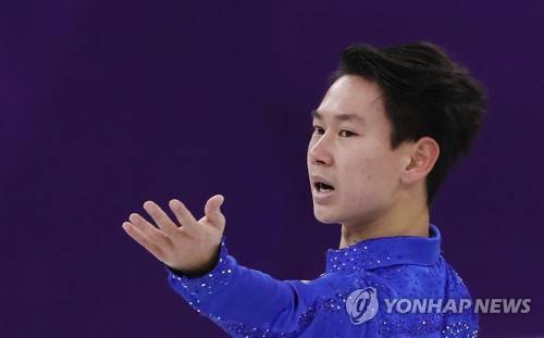 (강릉=연합뉴스) 이지은 기자 = 지난 2월 16일 강릉 아이스아레나에서 열린 2018 평창동계올림픽 피겨스케이팅 남자 싱글 쇼트 프로그램에서 카자흐스탄의 데니스 텐이 연기를 마치고 있다.