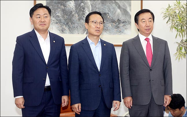 왼쪽부터 김관영 바른미래당, 홍영표 더불어민주당, 김성태 자유한국당 원내대표(자료사진)ⓒ데일리안 박항구 기자