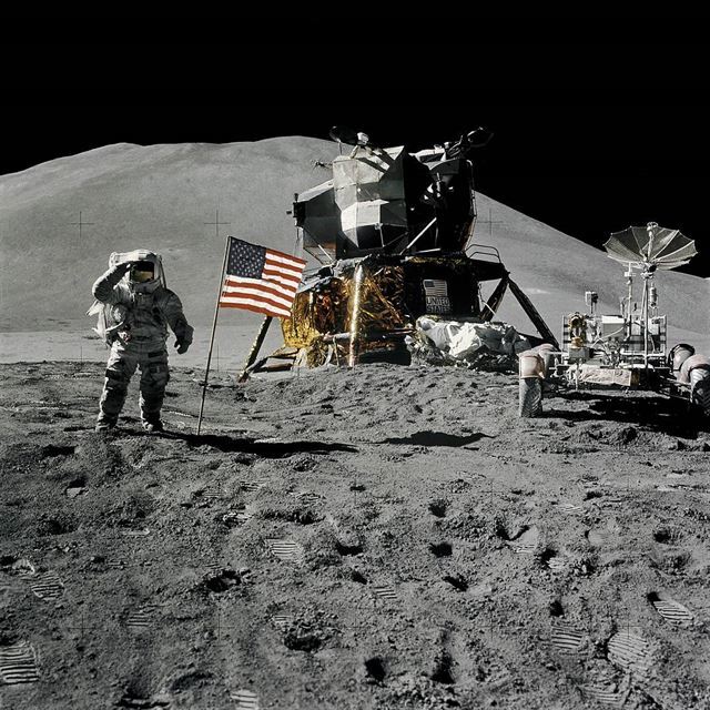 달 착륙 모습을 촬영한 사진. 미국항공우주국(NASA) 제공