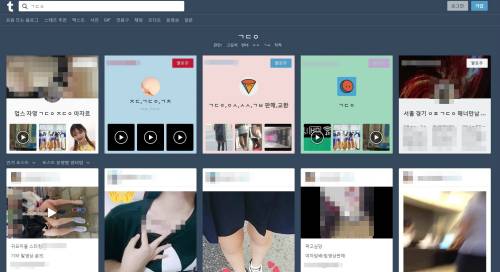 해외 사이트 '텀블러'에 'ㄱㄷㅇ'을 검색하자 나타나는 화면