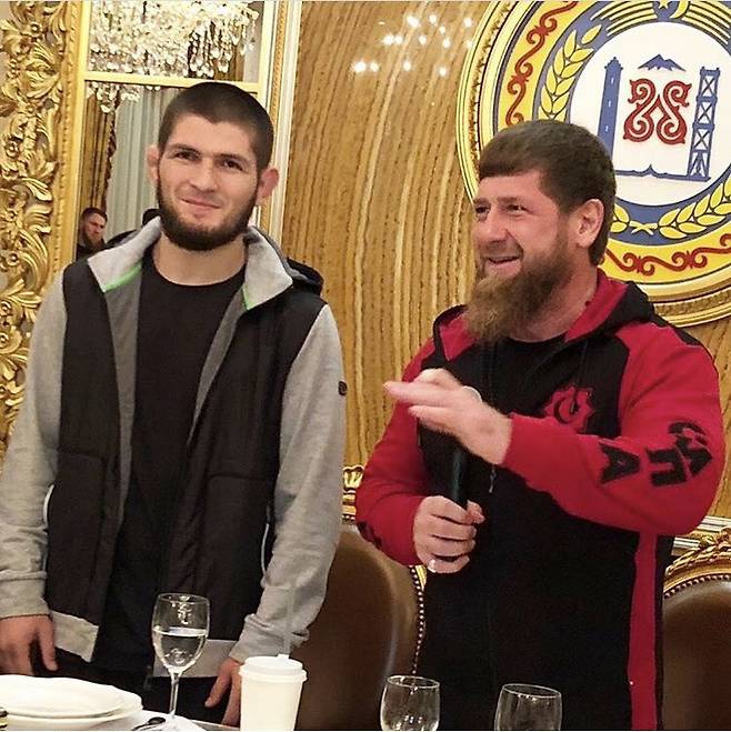 ▲ UFC 라이트급 챔피언 하빕 누르마고메도프와 체첸공화국 대통령 람잔 카디로프가 다시 만났다.