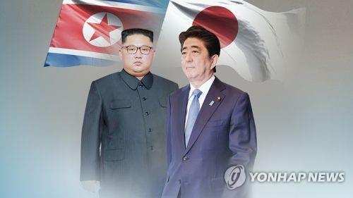 김정은 북한 국무위원장과 아베 신조 일본 총리(CG) [연합뉴스TV 제공]