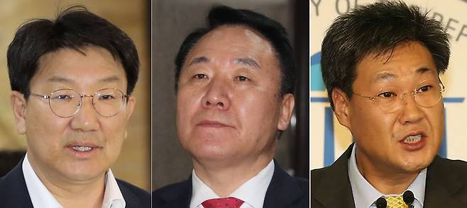 왼쪽부터 권성동 의원, 염동열 의원, 정문헌 전 의원