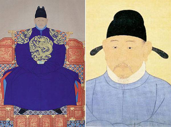 ⓒ연합뉴스(왼쪽) / 한국학중앙연구원 전주 경기전에 있는 이성계의 어진(왼쪽)과 경기도박물관이 소장하고 있는 이지란 초상화.