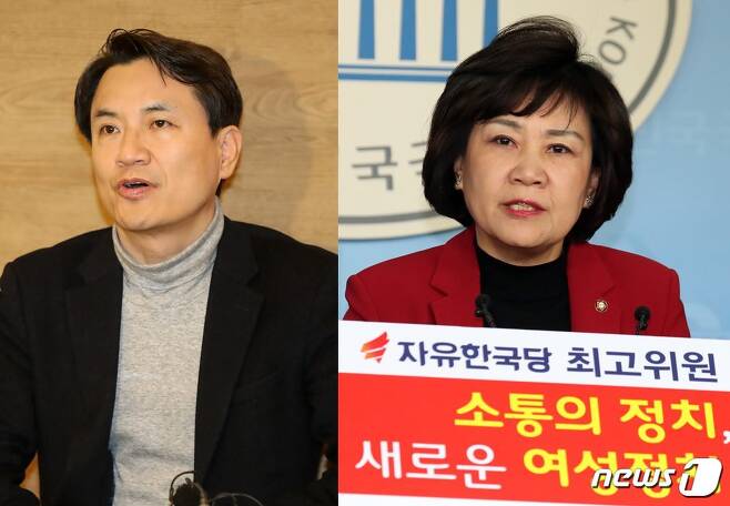 김진태 자유한국당 의원(왼쪽)과 김순례 의원. © 뉴스1