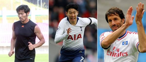 (왼쪽부터)손흥민의 아버지 손웅정씨, 손흥민, 뤼트 반 니스텔루이 ⓒ 연합뉴스·PA Images·EPA 연합