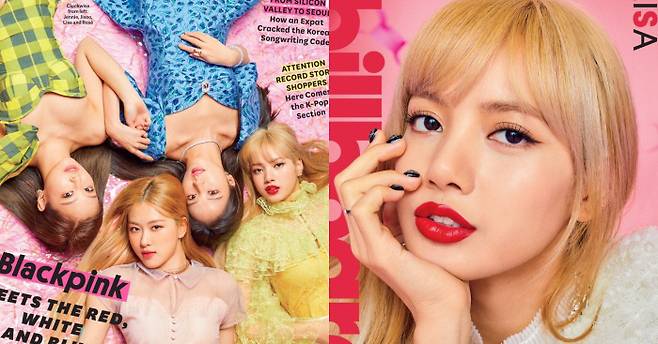 지난 1월 태국 등 동남아시아 K팝 팬덤에서 그룹 ‘블랙핑크’의 태국인 멤버 리사(오른쪽)가 인종차별을 당하고 있다는 여론이 들끓었다. 빌보드 제공.