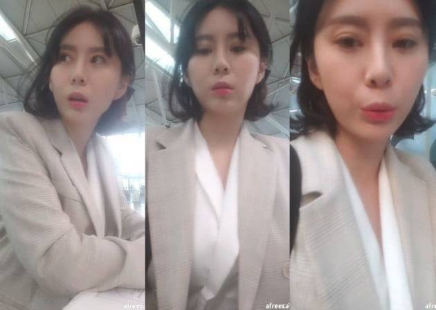 윤지오 출국 라이브 방송/사진=윤지오 출국 라이브 방송 영상 캡처